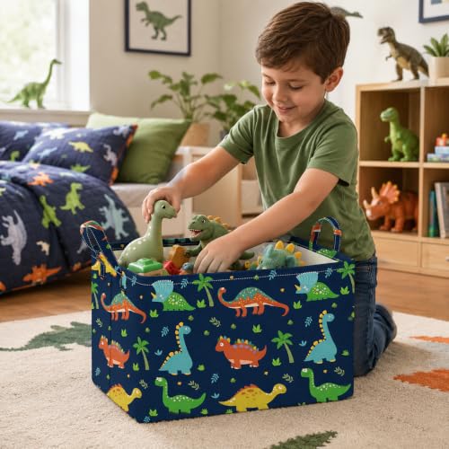 Image of Rectangle Gift Shelf Nursery Storage Basket Laundry Hamper Storage Box and Bins for Home Clothes with Handles