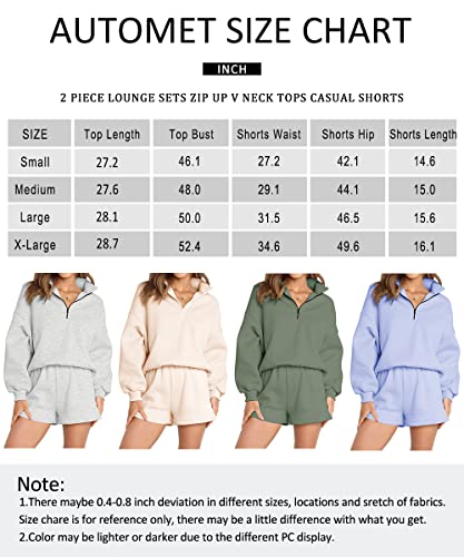 Automet Women's Oversized 2 Piece Lounge Sets Fall Outfits Fashion 2023 Two Piece Cozy Casual Pajamas Shorts Sweatsuit Matching Set Grey #TOP5