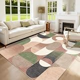 Castage 5x7 Area Rugs Modern Washable Rug for Living Room Bedroom,Large Retro Orange...