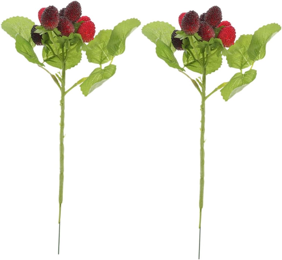 2pcs Artificial Waxberry Bunches Plastic Stems Black Red Simulated Wild Fruit Vase Filling Decor for Home Kitchen Party Decoration