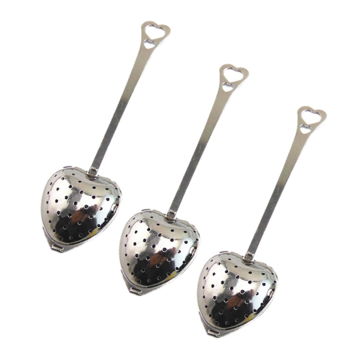 MAGICLULU 10pcs Heart Shaped Tea Infuser Stainless Tea Filter Strainer and and Easy to Use