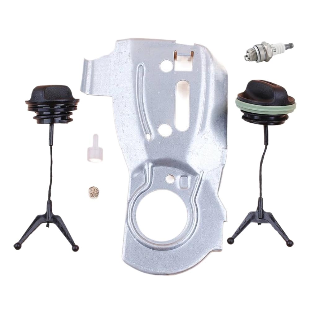 Kit de tapa de aceite de combustible con respiradero de ventilación de tanque de placa de bomba de aceite Compatible con modelos de motosierra 340 345 350 2150 2145 2141