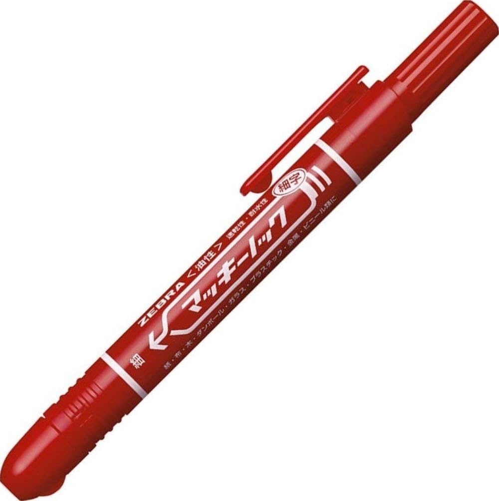 Amazon | ゼブラ 油性ペン マッキーノック細字 赤1本入 P-YYSS6-R