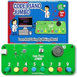 Code Piano Jumbo STEM Coding Toy for Kids 8-12+ and Teens. Learn Real C++ Coding Skills. Includes 20+ Online Projects in Typed Programming. Boys & Girls Create Songs & Sound Effects.