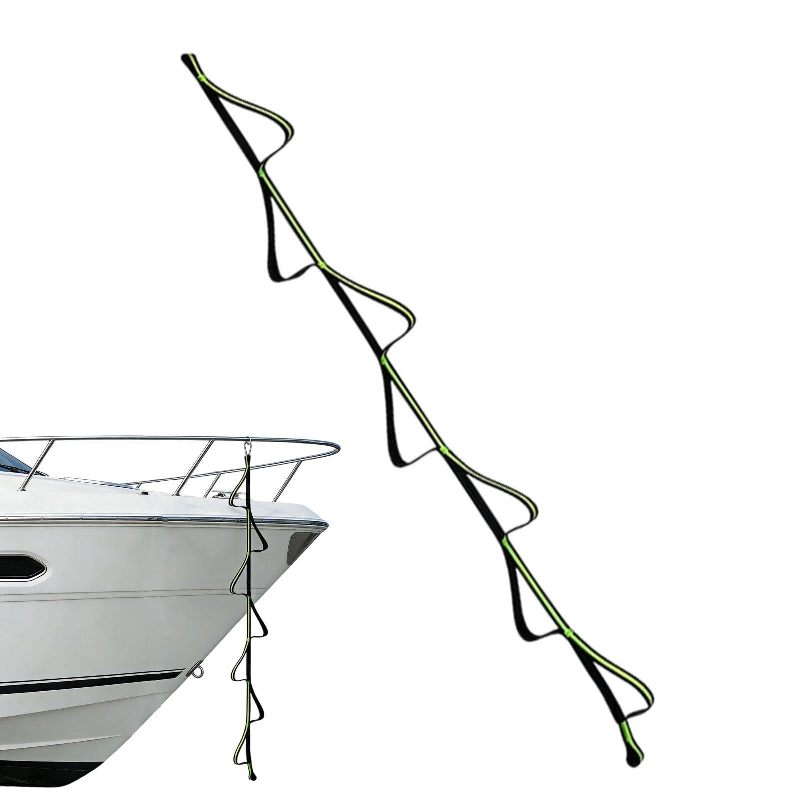 Scaletta in corda ad alta resistenza a 5 gradini con struttura in nylon, e metallo, accessorio marino portatile per gommoni, kayak, canoe, pontoni
