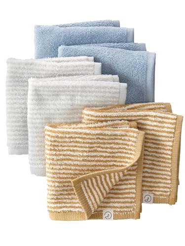 little planet by carter's Baby 6-pack Organic Cotton Wash Cloths, Blue Multi, OSZ