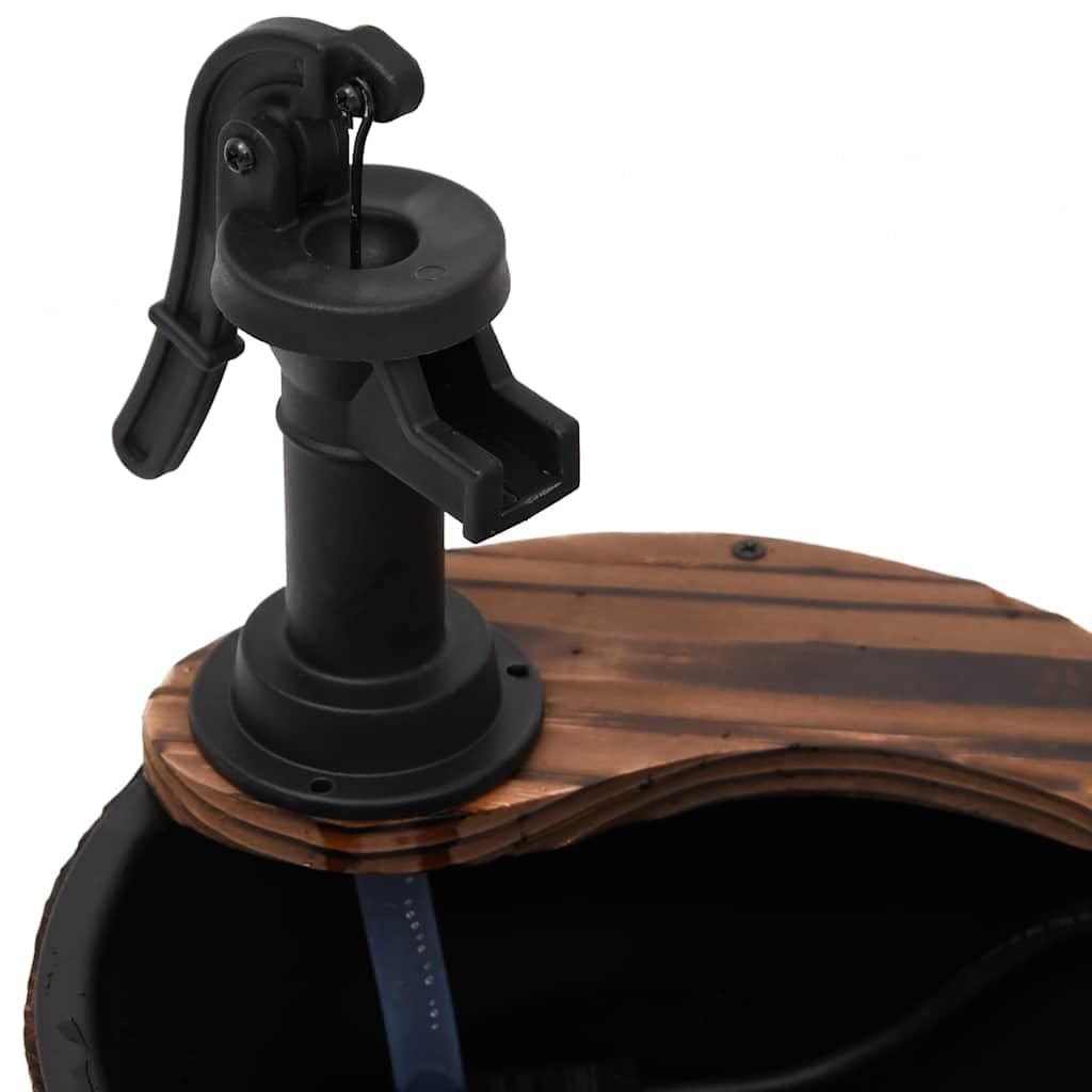 Fontana da giardino con pompa in legno di abete massiccio, 28 x 28 x 34,5 cm, fontana a cascata per laghetto, terrazza, balcone ed esterni, con gioco d'acqua e cascata