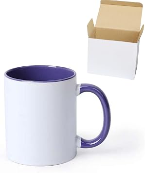 11oz White Ceramic Sublimation Coffee Mug in White Gift Box, Cobalt Blue, Case of 12