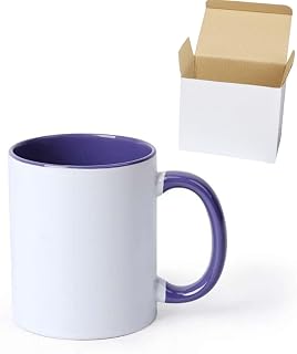 11oz White Ceramic Sublimation Coffee Mug in White Gift Box, Cobalt Blue, Case of 12