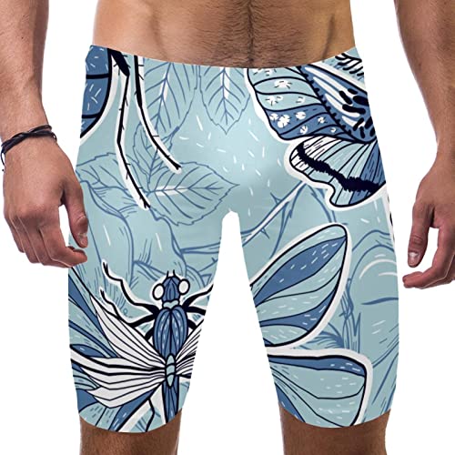 Pantalones cortos de natación de insectos azul en talla 3XL multicolor para playa