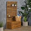 Christopher Knight Home Priscilla Outdoor Wooden Hall Tree, Teak Finish