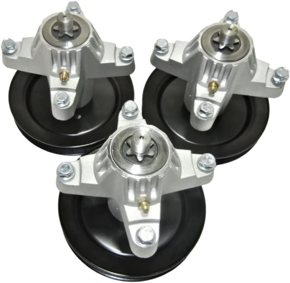 proven part Set of 3 Spindle Assemblies with Pulley Replace 918-04461 Model LT1042 Series 42 Inch