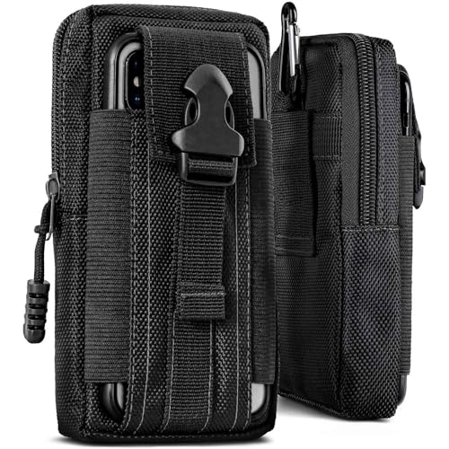 Étui de protection Google Pixel 9a ONEFLOW en nylon noir avec support de ceinture tactique EDC