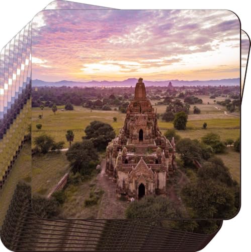Island Gifting Bagan Myanmar Pagodas Coaster Set (8)