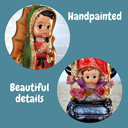 Mexicandoo Our Lady Of Guadalupe Cartoonish Style Statue (Estatua Virgen De Guadalupe Niña) For Baby And Kid’s Room Religious Decor Statue Catholic Figurine Gift Tabletop Sculpture Home Decoration #TOP2
