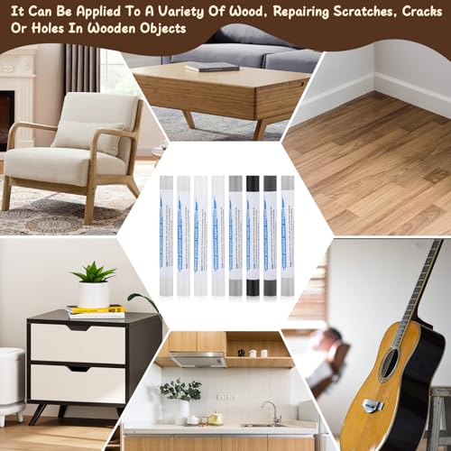 Möbelreparatur Wachsmalstifte,Weichwachskittstangen,Laminat Reparaturset Möbel Reparatur Set zum Auffüllen Reparieren von Kratzern und Löchern auf Möbeln,anderen Holzoberflächen (8 Versch Grauserie)