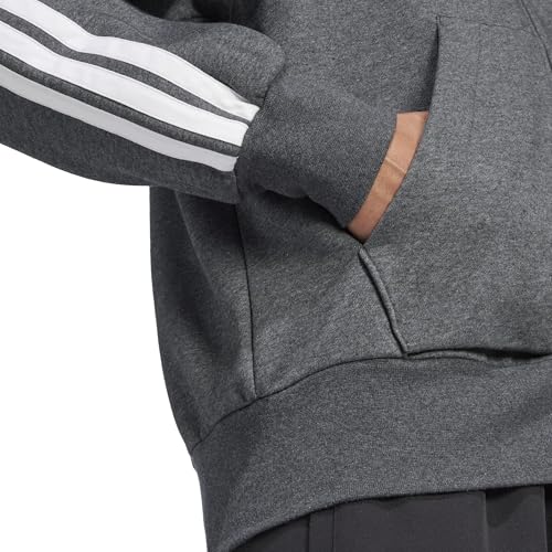 Felpa Con Cerniera A Cappuccio Adidas Essentials 3-Stripes Fleece - 6