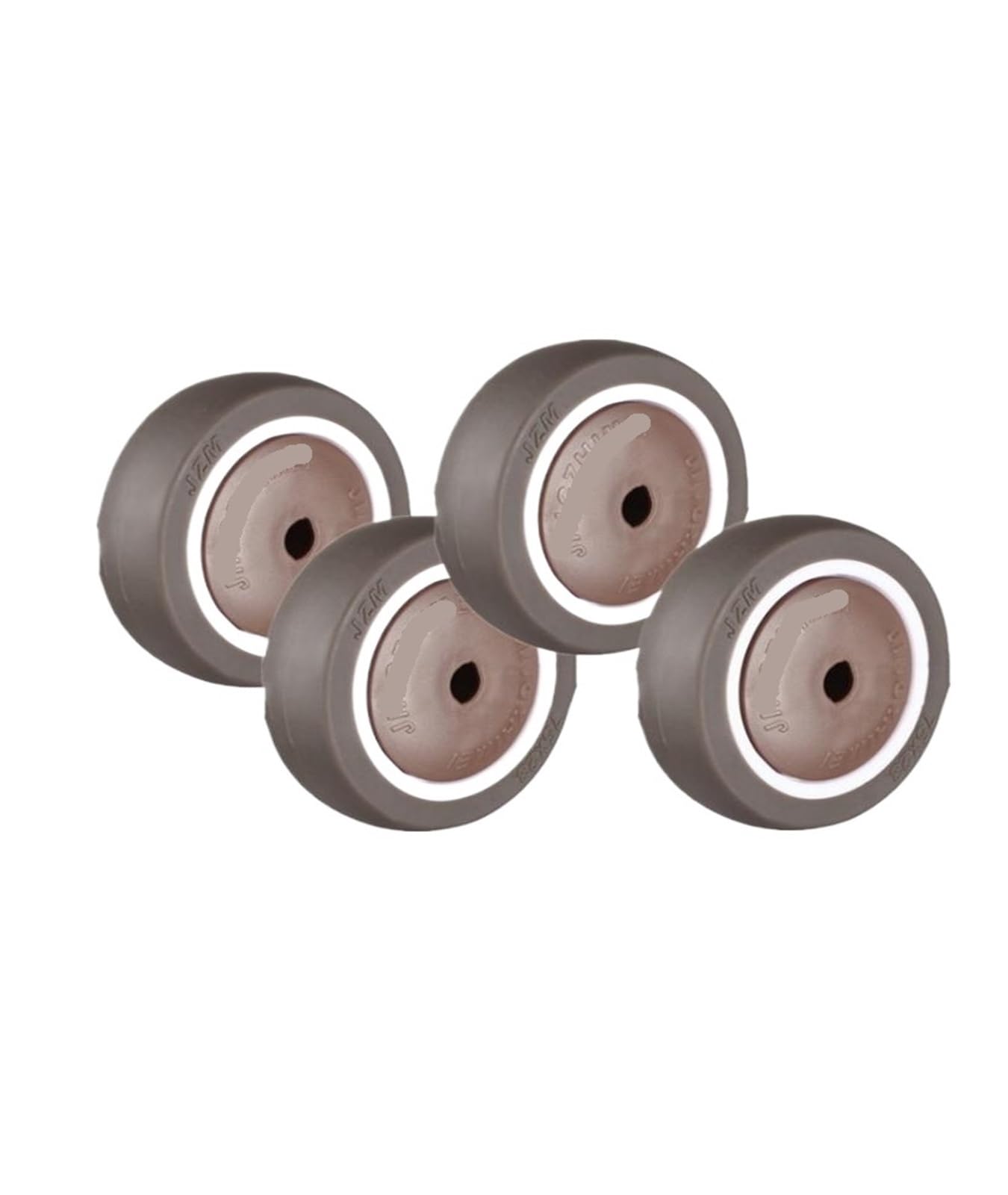 MXXDMOPD 4 Pieces/lot 4-inch Brown Reinforced Single Caster TPE Rubber Wheel wear-Resistant Silent Accessory Pulley