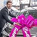 Datanly Happy Birthday Big Car Bow 30 Inch Giant Bow for Car Big Birthday Gift Wrapping for Large Gift Decoration(Rose Red)