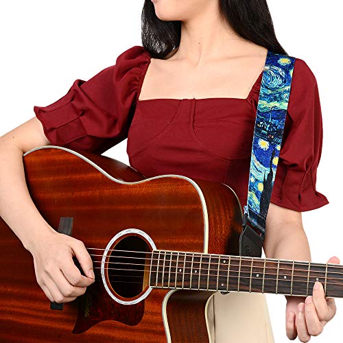 BestSounds La sangle de guitare Van Gogh Starry Night Comprend un Bouton de Sangle et 2 Verrous de Sangle. Bandoulière… - Les Beatles, Paul McCartney, John Lennon, RIngo Starr, George Harrison BestSounds La sangle de guitare Van Gogh Starry Night Comprend un Bouton de Sangle et 2 Verrous de Sangle. Bandoulière… – Image 6