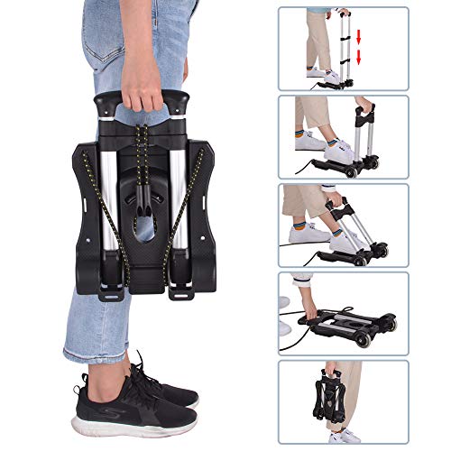 40kg / 88lbs Transportkarren Handwagen, Leichtgewichtiger kompakter und langlebiger Aluminiumlegierungs Sackkarren, für Gepäck, persönliche Gegenstände, Reise, Umzug und Bürogebrauch