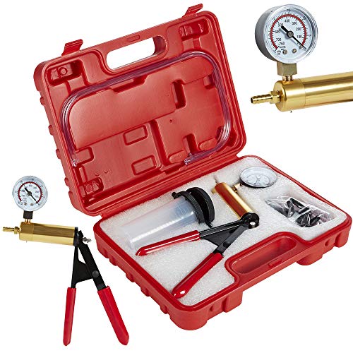 ZENO Brake Bleeding Kit | Hand Held Brake Bleeding Kit Vacuum Pump Tester with Vacuum Gauge, Adapter and Case | Brake Bleeding Kit for Automotive Cars, Vehicles, Trucks and Motorbikes