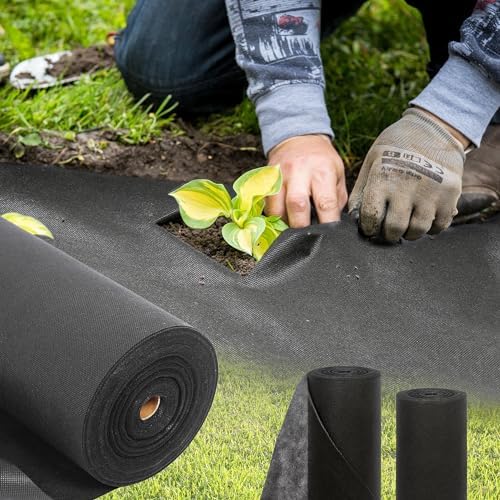 Unkrautvlies 150g/m2 Blizz-z Mulchvlies Unkrautvlies 50 G/m&sup2; | 100m X 1m O. 2m | Biologische Unkrautfolie 150g/m2