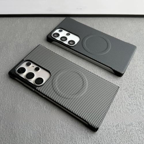 Étui de téléphone carbone pour Galaxy S23 Ultra gris idéal au bureau