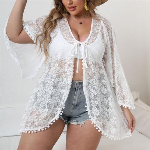Ropa de playa con protección solar activa y encaje elegante para mujer 2