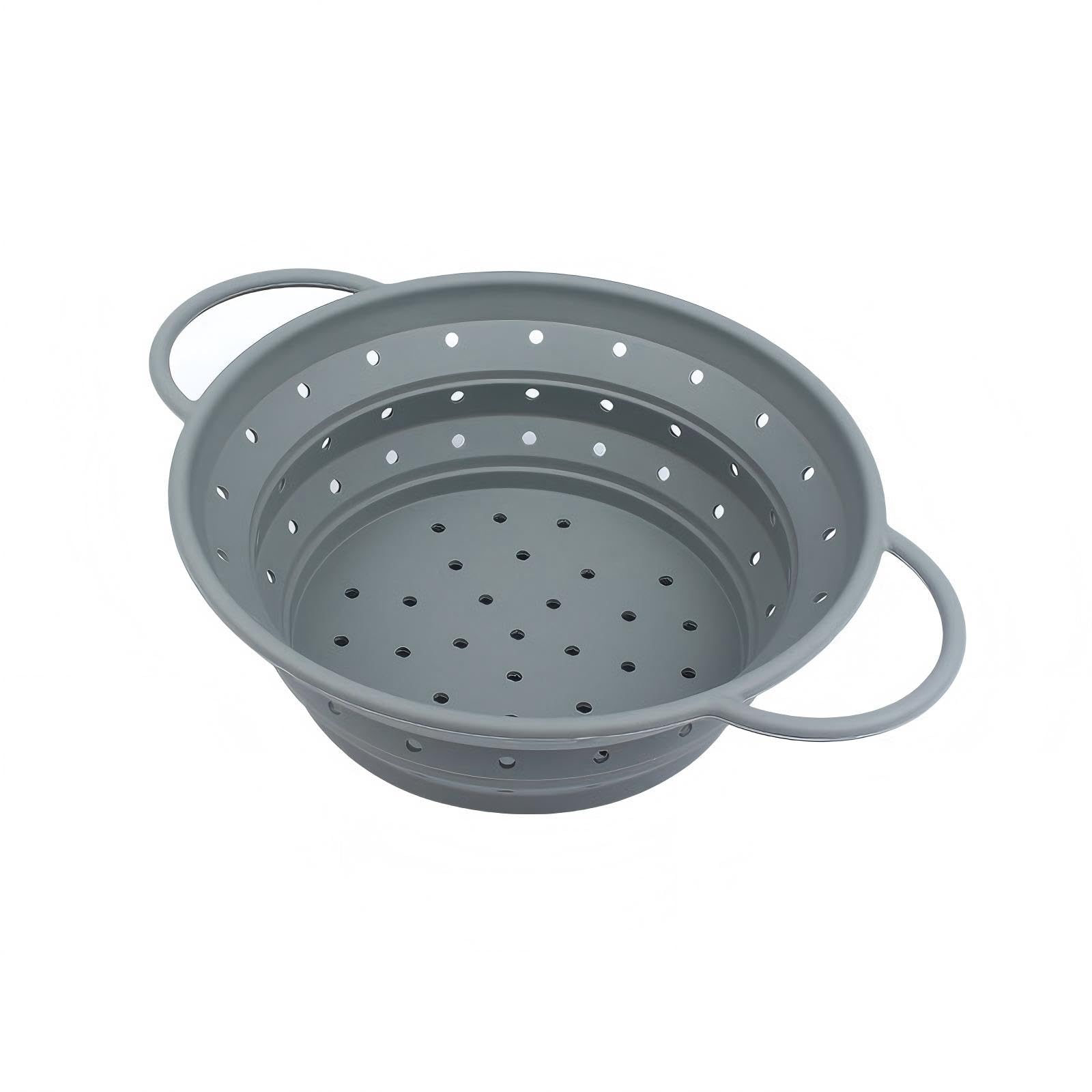 Livoravoli Collapsible Colander, Foldable Silicone Strainer with Handles
