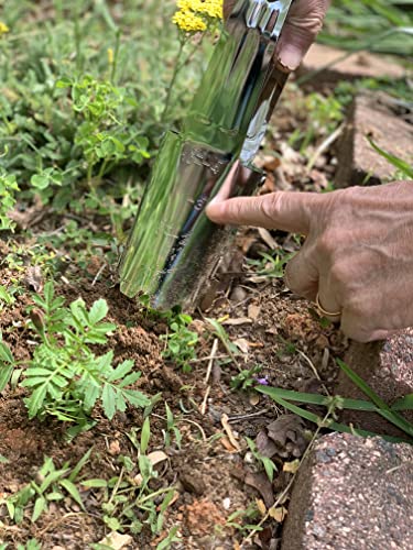Bert's Garden Bulb Planter Durable Steel With Chrome Plated Finish And Depth Measurements On The Side, Easy Soil- Release, Plant Tulips, Daffodils And Transplant Seedlings #TOP2