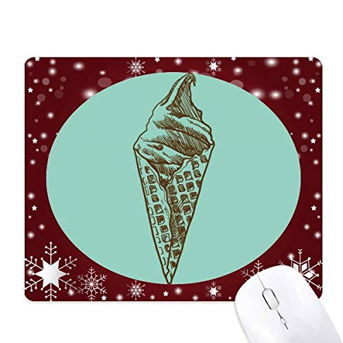 Tapis de souris hiver flocon de neige imprimé cornets de glace chocolat à la crème pour bureau
