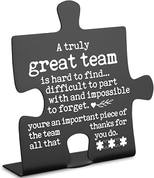 Team Appreciation Gift for Coworkers Employees, Thank You Desk Decor Sign for Team Manager, Colleagues, Staff YT195