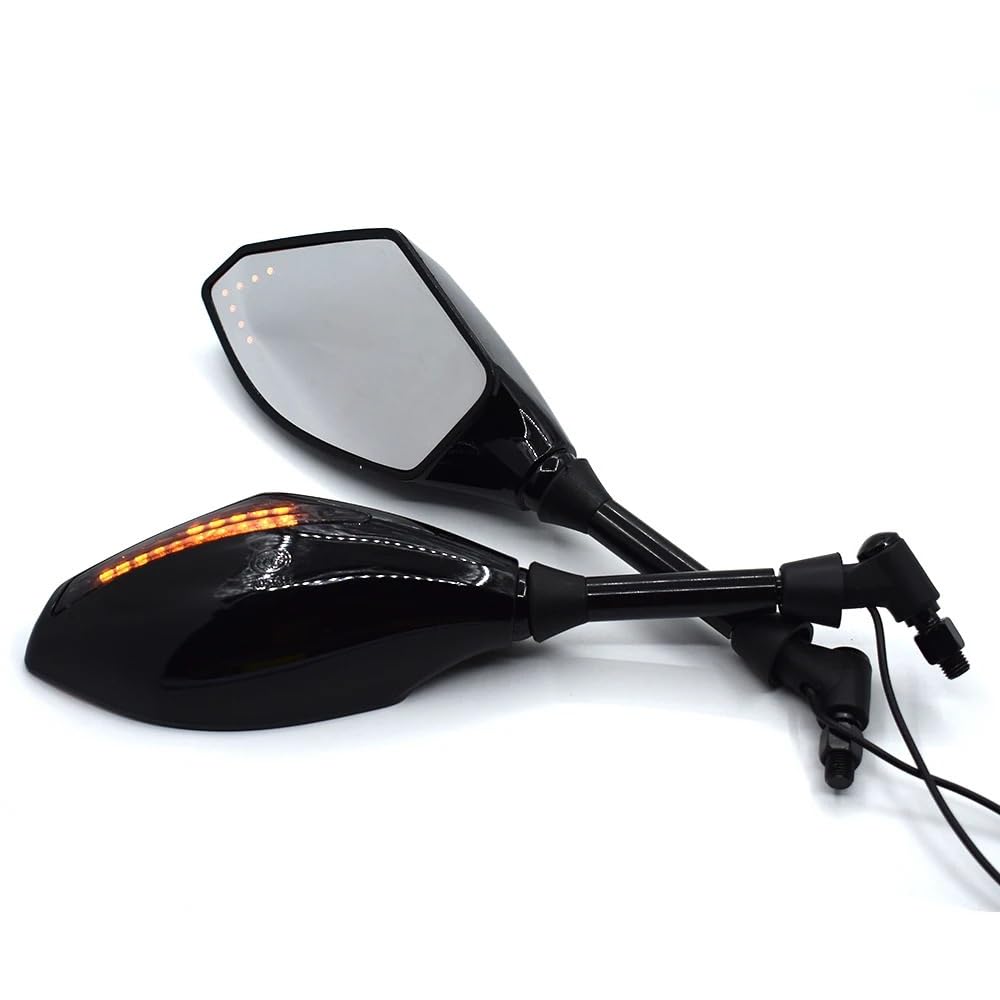 Motocyklowe Lusterka Wsteczne Moto Lusterko końców Pasuje Do MV Agusta 910R 989R 920 990 1078RR 1090 Uniwersalne 10mm Lusterka Wsteczne Motocykla Ze Zintegrowanym Kierunkowskazem(Snake skin)