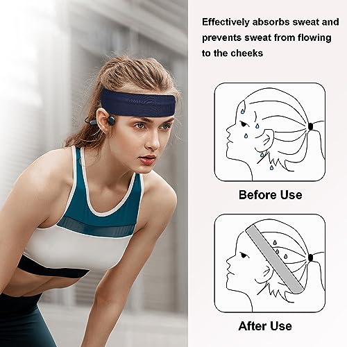 AWUMBUK 8 Pcs Headbands for Women's Hair, Fashion Hair Bands for Women Men Soft Ladies Headband Elastic Head Bands Yoga Gym Hair Accessories Multicoloured - Image 6