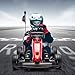 24V Electric Go Kart for Kids, Electric Drift Kart Outdoor Race Car, Ride on Toy Drifting Car with 2x200w Motors, 7.5 Mph Speed, Length Adjustment