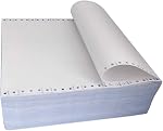 FirstZi Blank 9.5x11 Inches Continuous Feed Computer Paper Fanfold for Dot Matrix Printers, 1000 Count per Box, White 1 Part, Margin Perforated, Perfect for Receipts, Invoices, Bill List