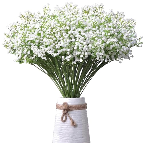 SxiGxiv Schleierkraut Künstlich 18 Stück Dekoration Für Hochzeiten Und Zuhause Künstliche Blumen Mit 30 Blüten Pro Stiel Langlebige Kunststoff-Ausführung