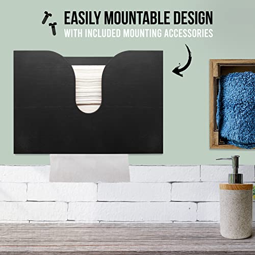 Bamboo Paper Towel Dispenser, Paper Towel Holder Wall Mount & Countertop for Kitchen and Restroom Decor - Holds Multifold Paper Towel, C Fold, Trifold Hand Tissue Napkins. - Thumbnail 4