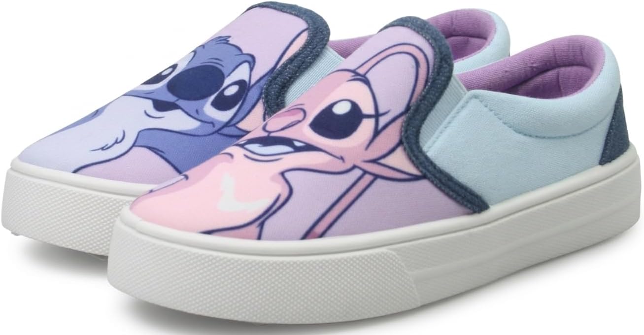 Disney Dzieci Dziewczęta Lilo and Stitch oficjalne licencjonowane wsuwane tenisówki płócienne buty Angel Stitch lekkie czółenka na co dzień łatwe wsuwane obuwie dziecięce rozmiary od 8 do 1
