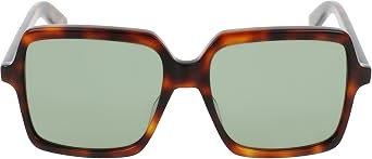 Saint Laurent Square/Rectangle Sunglasses Havana Green Luxury Eyewear Made In Italy Acetate Frame Designer Fashion for Everyday Luxury