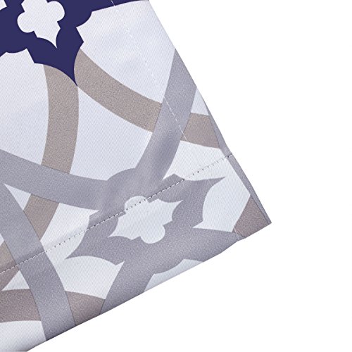 Driftaway Alexander Spiral Geo Trellis Pattern Tie Up Curtain Room Darkening Thermal Insulated Blackout Window Adjustable Balloon Curtain For Small Window Rod Pocket 39 Inch By 55 Inch Navy And Gray #TOP2