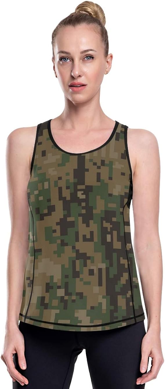DEZIRO Army Green Tank Top Sleveless Sport Top Amazon.co.uk Fashion