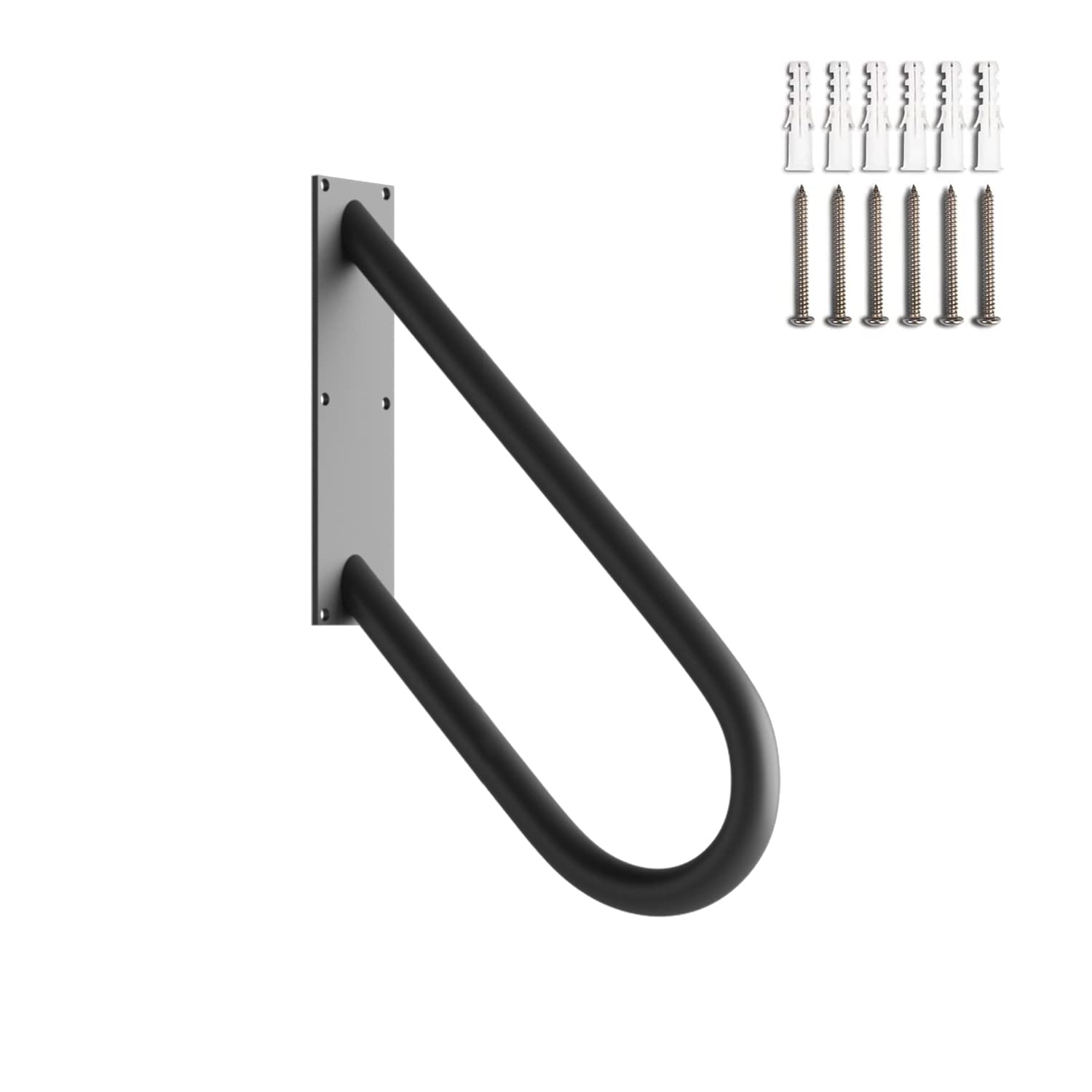 2 Pack Stair Handrails for 1-3 Steps, 27.5" Black Hand Rails for Outdoor, Steps Stair Railings for Indoor, Wall Mounted Handrail for Porch Garage, Safety Grab Bar for Stairs