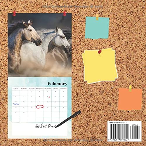 Miniatura 2 de Caballos Calendario 2022 Calendario 2022 8.5''x8.5'' - Regalos para familiares y amigas amigos - Animales divertidos (Spanish Edition)