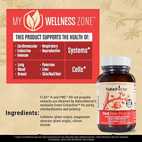 Naturanectar Natural Bee Propolis Bundle - Bee Propolis Ultimate And Red Propolis - For Immune And Respiratory Support, And A Healthy Metabolism - 60 Capsules Per Bottle #TOP2