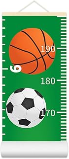 Baby Growth Chart for Wall - Height Chart for Kids Nursery Decor Wall Hanging Measurement Ruler Toddler Room Decor Play Room Essentials Birthday Christmas Gifts for Boys Girls 79"X7.9" (Sports Balls)