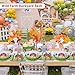 175 Pcs Farm Birthday Decorations Plates Set 25 Guests, Farm Animals Theme Baby Shower Watercolor Paper Plates Napkins Cups Cutlery Set Party Supplies