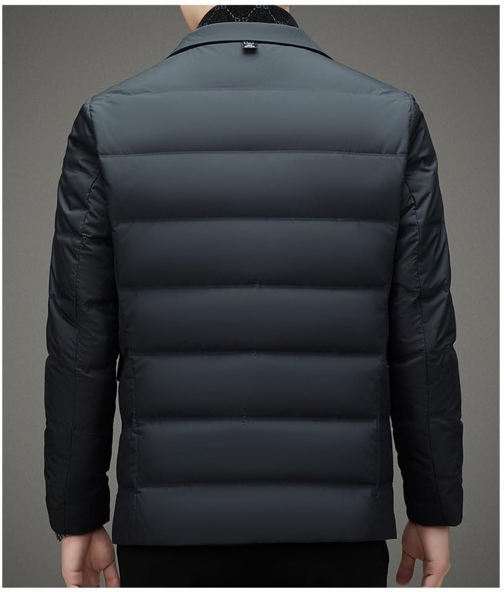 Mens Collar Down Jacket Winter Middle Age Casual Comfortable Warm Suit Puffer Jackets Coat