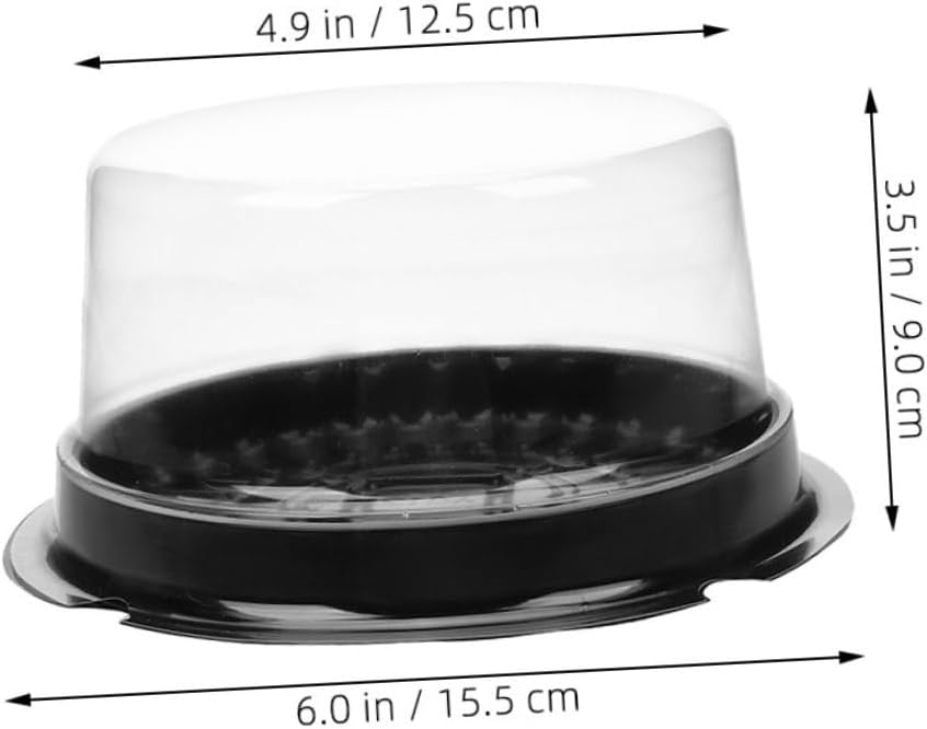 Cabilock 100Pcs Transparent Plastic Cake Carrier Boxes with Clear Lids Small Cake Containers for Bakery Cheesecake and Birthday Desserts for Easy Transport and Freshness